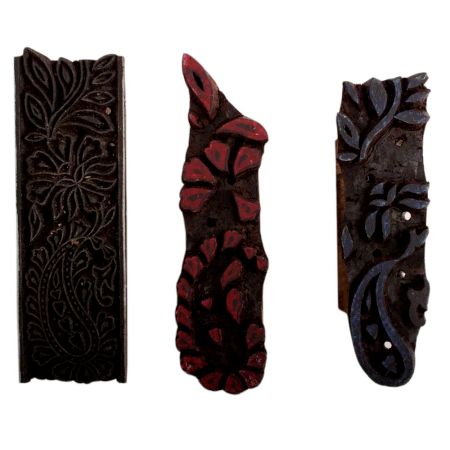 Set of 3 Piece New Wooden Printing Block